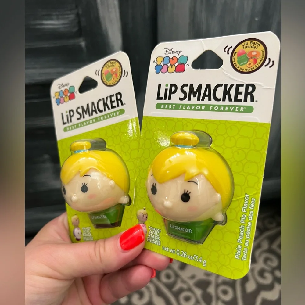 NWT Lip Smacker Disney Tsum Tsum Tinkerbell Pixie Peach Pie Lip Balm